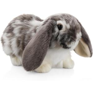Eater Dutch Lop Eared Rabbit Ornament Cute Stuffed Animal Fluffy Rabbit Animal Realistic Bunny Cute Stuffed for Xmas Gift Bedtime Snuggling Companion Friends 9.8 Inches(Soft,1 Pcs)