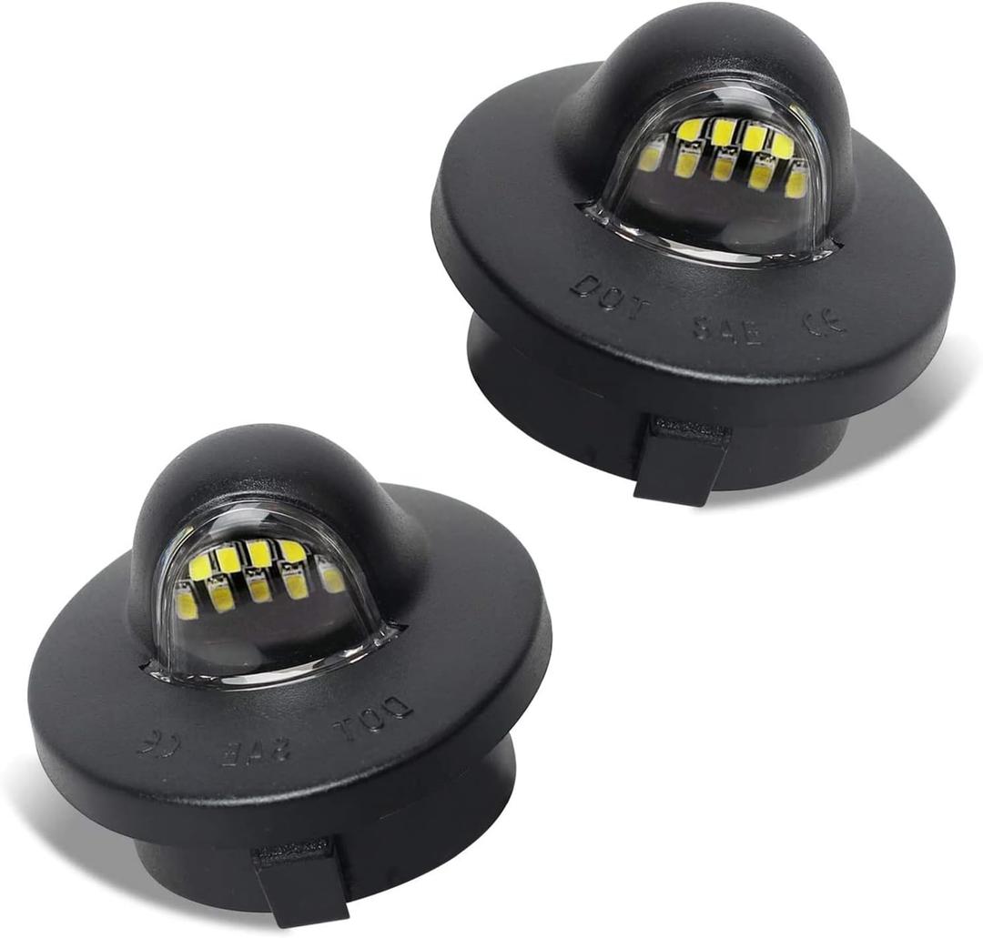 LED License Plate Light LED Tag Light Lamp Assembly Fit for Ford F150 F250 F350 Ranger Explorer Bronco Excursion Expedition, 6500K Black, 2PCS (6000K White)