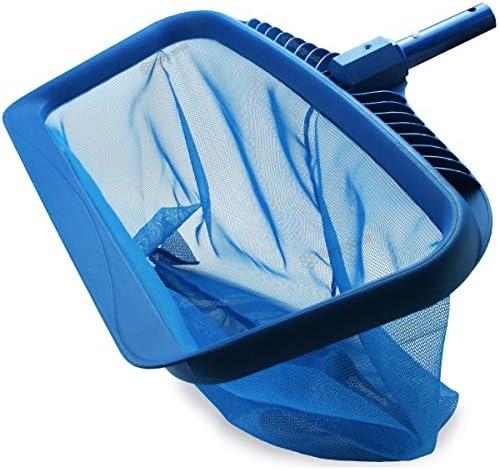 Pool Skimmer Net, Heavy Duty Leaf Rake Cleaning Tool, Fine Mesh Net Bag Catcher Blue