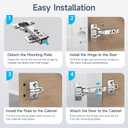 HOSOM Full Overlay Soft Close Cabinet Hinges, 10 Pack Cabinet Door Hinges, Frameless Cabinet Hinges for Kitchen Cabinet Doors, 110 Opening Angle 3-Way Adjustment Concealed European Hinges