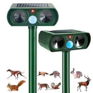 2 Pack 2025 Animal Repellent Ultrasonic Outdoor