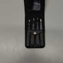 TWEEZIA Stainless Steel Tweezer Set - 4 Precision Tweezers with Mirror & Leather Case - Ideal Eyebrow Kit, Ingrown Hair Tweezers, Splinter Removal Kit or Pointed Tweezers for Beauty and Personal Care