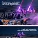 KEMIMOTO 2-in-1 2pc 2ft whipless Fat Whip Lights, Alien Lights with Integrated Rocker Switch, Remote & APP Control, 360° Spiral Multi-Color Alien Scratch-Resistant LED Whip Lights for SXS UTV