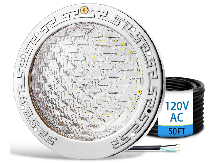 10 Inch LED Pool Light for Inground Pools, 4000LM Cool White Pool Light
Compatible with pentair and hayward 10" Wet Niches, IP68 Waterproof, 35W, 50 FT Cord