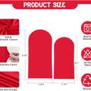 Red Arch Backdrop Covers - 7.2FT, 6FT Spandex Fitted Wedding Arch Stand Covers Round Top Chiara Stretchy Arch Backdrop Cover for Christmas Wedding Birthday Party Decoration
