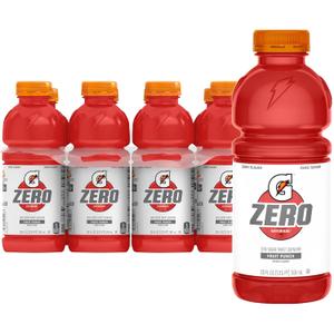 Gatorade Thirst Quencher Zero Sugar Sports Drink, Fruit Punch, 20oz Bottles, 8 Pack, Electrolytes for Rehydration (EXP 06/19/26)