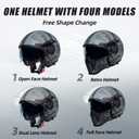 TRIANGLE Full Face Motorcycle Helmets,Off-Road Motocross Helmet for Men & Women,Dual Visor with Internal Tinted Sunshield,Open Face 3/4 Adult Racing Helmet DOT Approved(L)