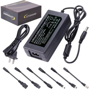 42V 2A Fast Scooter Charger Universal 7-in-1 Plug Replacement Charger Suitable for 36V 10S Lithium-Ion Battery Devices - Compatible with Razor, Voyage, Gotrax, Ninebot, Jetson