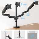MOUNTUP Triple Monitor Stand Mount - 3 Monitors Desk Mount for Computer Screens Up to 27 inch, Triple Monitor Arm, Heavy Duty Monitors Stand, Each Arm Holds 4.4-19.8 lbs, Black