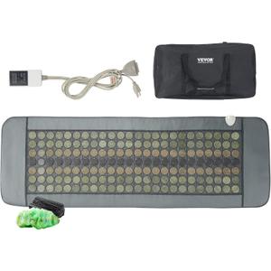 VEVOR Far Infrared Heating Pad for Full Body, 96 Natural Jade & 72 Tourmaline Stone Heating Pad for Back Shoulder Leg, 103-159 Heating Mat with Smart Controller & Auto-Off (Large 70.8" x 23.78") VEVOR Far Infrared Heating Pad for Full Body, 96 Natural Jade & 72 Tourmaline Stone Heating Pad for Back Shoulder Leg, 103-159 Heating Mat with Smart Controller & Auto-Off (Large 70.8" x 23.78")