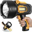 LBE Rechargeable Spotlight, Super Bright 90,000 Lumens Led Flashlight Handheld Spot Lights Outdoor with Cob Light, 10000Ah Long Lasting Large Spotlight for Hunting Boating Camping