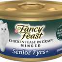 Purina Fancy Feast Senior Wet Cat Food 7 Years Plus Chicken Feast in Gravy Minced - (Pack of 24) 3 oz. Cans (EXP 03/03/28)