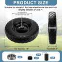4.80/4.00-8" Flat-Free Solid Tire and Wheel, 16" Solid Wheelbarrow Tires with 5/8" or 3/4" Bearings, 3-7" Centered Hub 4.80/4.00-8 Tire and Wheel for Wheelbarrow Garden Trolley and Wagons