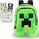 Creeper Plushie Set - 18" Creeper Plush Doll with Straps, Stickers, Tattoos & More | Boys' Minecraft Gift