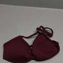 YEOREO SoftHue Impact Strappy Halter Bra for Sports Intensify Women Workout Backless Padded Gym Yoga Bra (X-Small, Black Cherry)