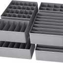 Bazasa 8 Pack Dresser Drawer Organizer Clothes Underwear Sock Storage Drawer Dividers Grey Foldable Closet Organizer Storage Box