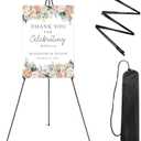 RRFTOK Easel Stand for Sign,63'' Instant Lightweight Portable Ground Easel for Wedding Sign and Poster Display Stand, Metal Tripod with Portable Bag,1-Pack.