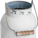 Yoillione Milk Jug, Farmhouse Vase, Decor with Handle - White Metal Vase for Artificial Flowers