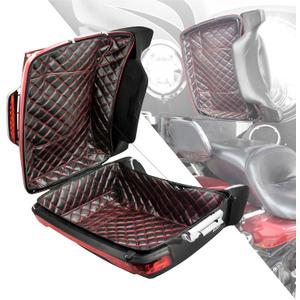 HDBUBALUS King Tour Pack Liners Touring Pak Inserts Fit for Harley Touring Electra Road King Street Glide Ultra Limited 2014-Later (Diamond Red Stitching)