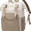 LOVEVOOK Laptop Backpack for Women, 17.3 Inch Work Laptop BagWaterproof Teacher Nurse Bag with USB Port, Fashion Travel Bag Business Computer Backpack Purse, Khaki-Beige