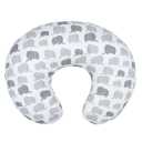 Boppy Original Nursing Pillow, Gray Elephants, Ergonomic Nursing Essentials for Bottle and Breastfeeding, Firm Fiber Fill, with Removable Pillow Cover, Machine Washable
