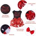 CuteBone Merry Christmas Dog Dress Velvet for Small Dogs Girl Reindeer Puppy Dresses Red Dog Clothes CVA04M-D (Medium, C01-Merry Christmas Reindeer)