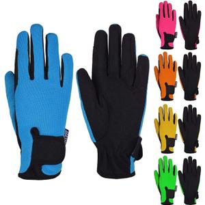 2 x Kids Horse Riding Gloves Children Equestrian Kids Gloves Child Horseback Bike Gardening Boys & Girls Mittens Pony Youth Outdoor Mitts (Age 6-8 Years, Blue)