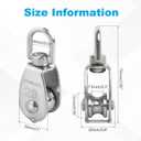 12 Pack M20 Single Pulley Block, 304 Stainless Steel Wire Rope Cable Pulley, Heavy Duty Swivel Pulley Wheel Hanging Wire Towing Wheel for Lifting