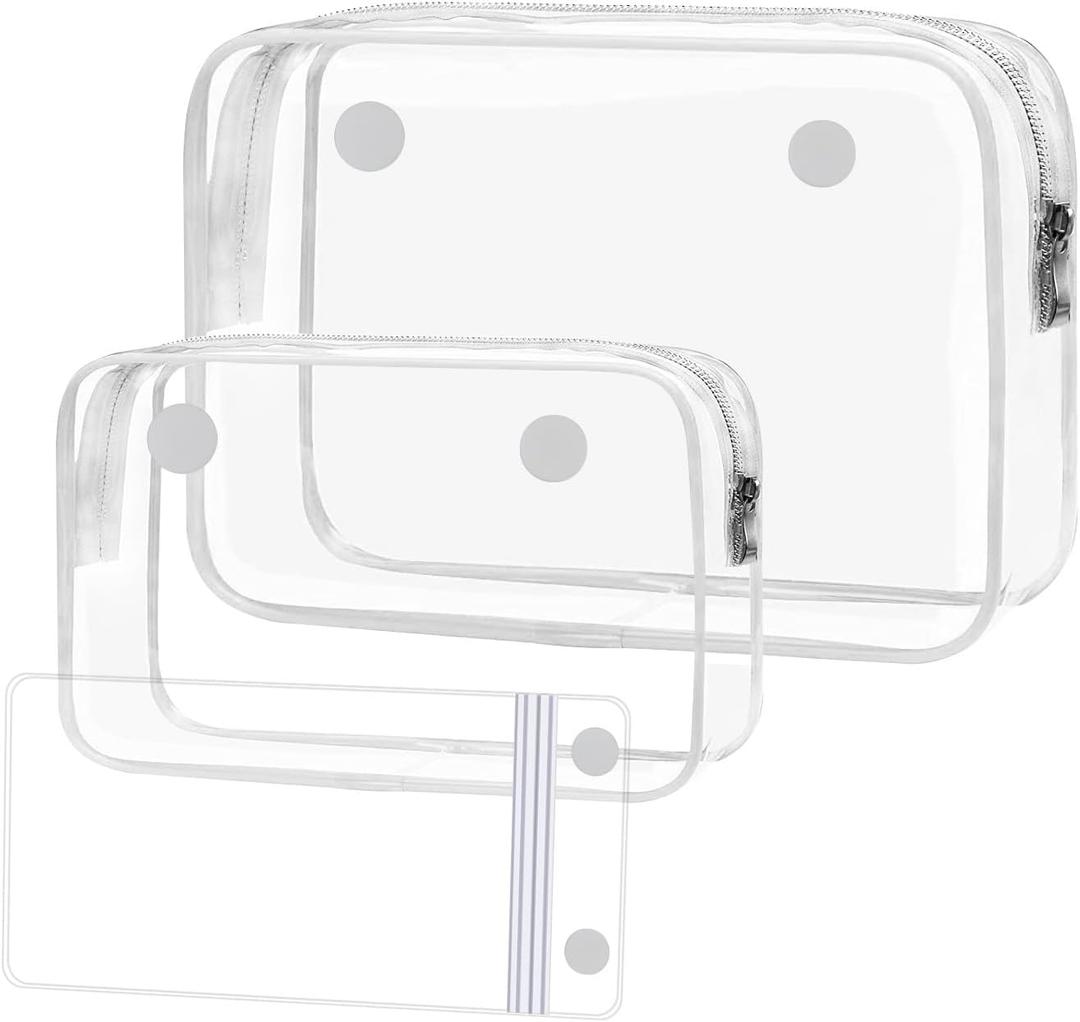 3 Packs Clear PVC Zipper Inner Bags Kit for Bogg Bag Rubber Beach Tote Bag
