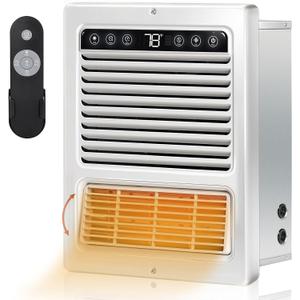 Upgraded Full-metal In Wall Electric Heater with Built-in Thermostat/Timer/Child lock,Touch/Remote Control,120V,1500/750w