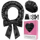 weiwei Satin Heatless Curlers Hair Curler, No Heat Curls Overnight Hair Curlers to Sleep In Overnight Curls Headband, 70" Hair Curlers No Heat, 9 Pcs Satin Heatless Curling Set for Women Long Hair (Black)