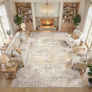 cotiled 8x10 Area Rug for Living Room Large Modern Neutral Abstract Rugs Washable Nonslip Backing Soft Carpet for Bedroom Dining Room Office Decor Grey/Brown