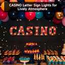 6 PCS Light Up LED Letters Sign Lights, Casino Party Decorations, Battery-Powered Marquee Lighted Signs, Alphabet LED Letter Lights for Night Party Tabletop Decor Supplies