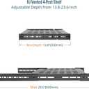 Tecmojo 1U 4-Post Vented Server Rack Mount Shelf,13.8in Deep with Adjustable Depth 13.8-23.6inch,Supports to 242 lbs,Universal Tray for 19 Inch AV/Network Equipment Rack,Black