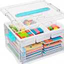 24QT Large Plastic Craft Organizers and Storage, Clear Art Supply Organizer with Removable Tray and Dividers, Crafting Box Container with Handle for Kids Toy, Sewing, Book, Crayon, Medicine
Amazon's Choice