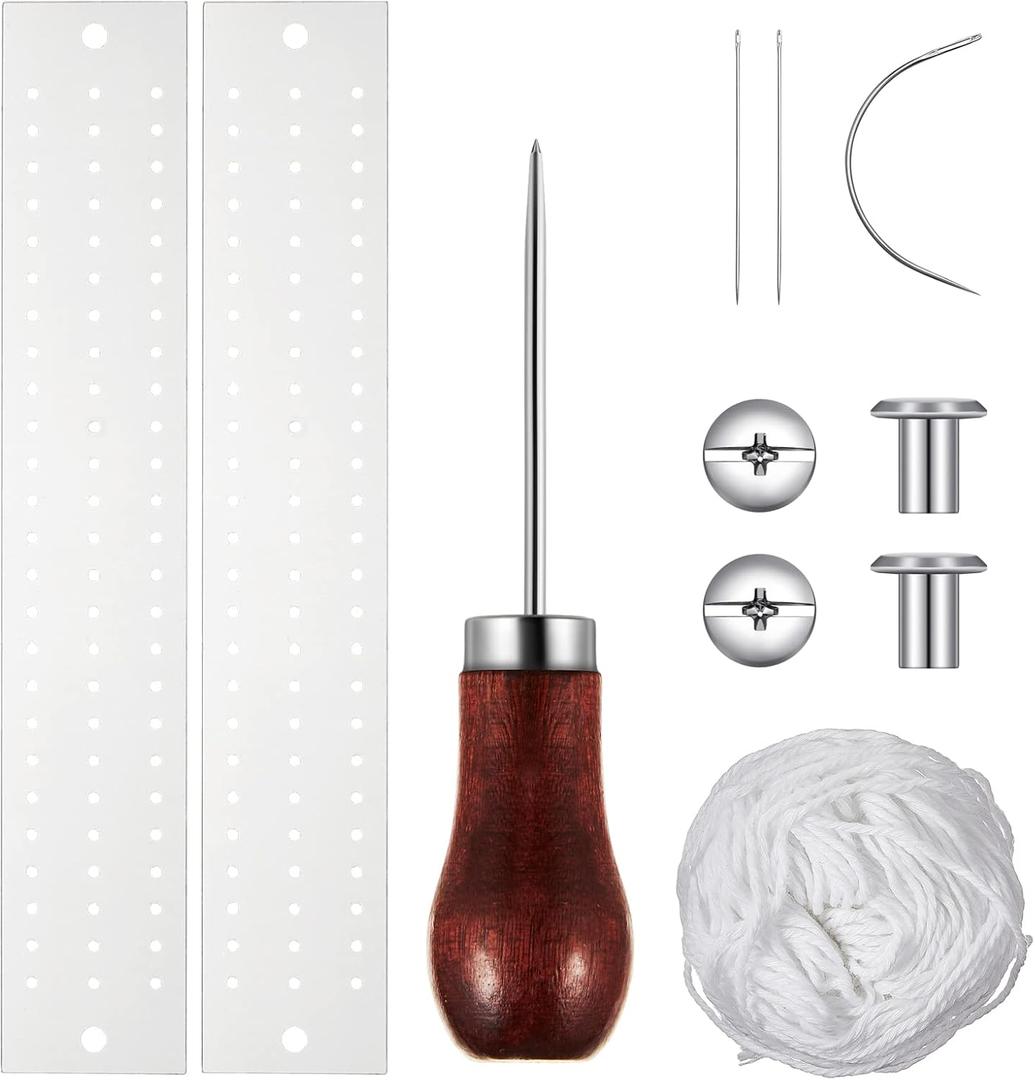 Henoyso 6 Pcs Bookbinding Kits, Bookbinding Supplies, Book Binding Starter Tools Set for DIY Bookbinding Crafts and Sewing Tools