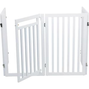 TRIXIE Dog Barrier Four Panel White Gate, 80"-20" L x 2" W x 31.5" H