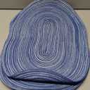 WAZAIGUR Oval Placemats Cotton Vinyl Woven Cute Heat-Insulated Washable Dining Kitchen Table Place Mats Set of 4, Blue and White