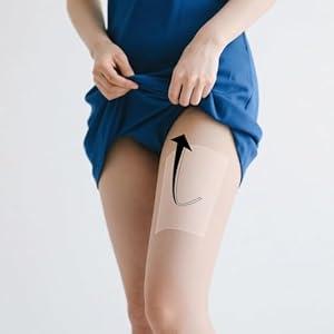 Instant Thigh Lift Tape 10 Pack  Invisible Body Tape to Tighten Skin & Smooth Cellulite, Waterproof & Sweatproof Adhesive Strips for Women