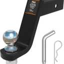 DEEAGLE 2 in Ball Hitch with Pin, Heavy Duty Steel Receiver Hitch, Fits 2 in Receiver, 7500lbs, 6 in Drop