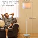 LALISU Bedroom Floor Lamp Farmhouse Floor Lamps for Living Room Mid-Century Pole Lamp Linen Lamp Shade, Standing Tall Lamps for Bedrooms and Office (White)