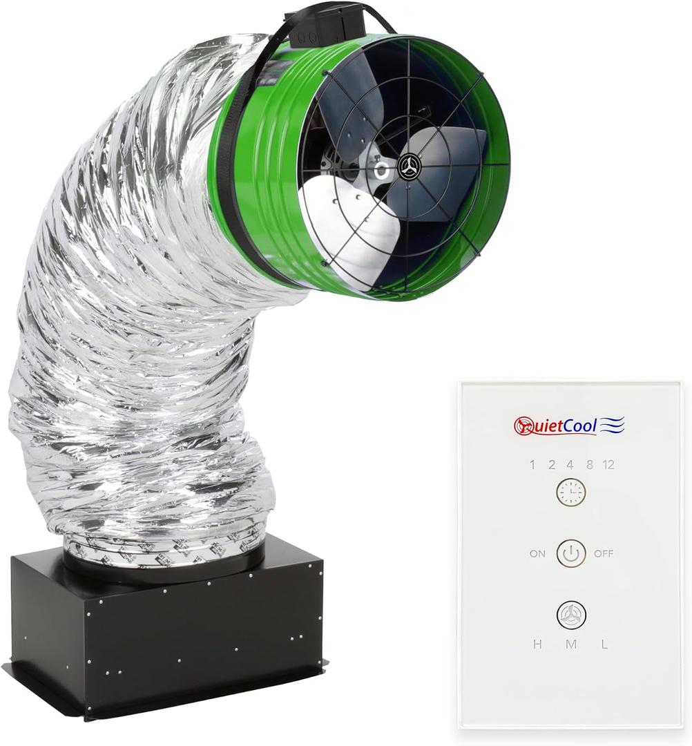 Quietcool QC ES-4700 RF Energy Saver Advanced Whole House Fan with Wireless Control - Up to 4195 CFM - As low as 75 watts - Two Speed - Covers up to 2,098 SQFT - Removable Grille