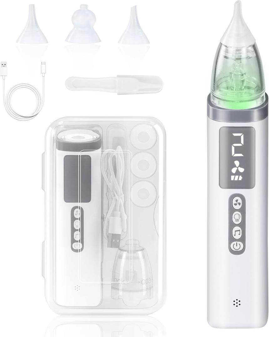 TopQuaFocus Baby Nasal Aspirator, Electric Nose Sucker Cleaner, 3 Adjustable Suction Power Level for Babies and Toddlers