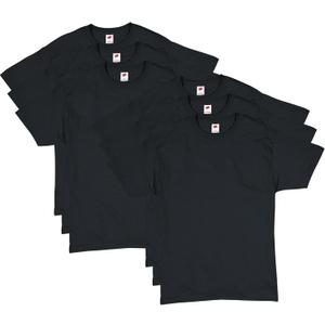 Hanes Men's Comfortsoft T-Shirt (Pack Of 4) (Large, Black - 6 Pack)
