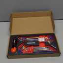 TOMMARS 26-PC Allen Wrenches Set Magnetic Ball End Extra Long Arm Allen Key Set With T-Handle Color Coded Hex Key Set SAE(0.05-3/8") Metric(1.27mm-10mm)