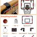 BATURU Over The Door Basketball Hoop for Kids  Indoor Basketball Toy with LED Scoreboard, Lights & Sound, Easy to Hang  Fun Gifts for Boys Ages 610 (Red)