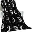 Moon Phases Blanket Gifts for Kids Adult Women, Celestial Astronomy and Space Throw Blankets, Soft Comfy Lightweight for Room Couch Bed Sofa Mystical Decor 50x40in