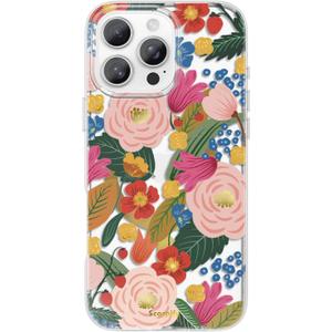 SCORPIFY for iPhone 16 Pro Max Case [Compatible with MagSafe] with Camellia Blossom Floral Design, Cute Clear Flower Magnetic Phone Cover for Women Girls, Slim Bumper with Gold Accents