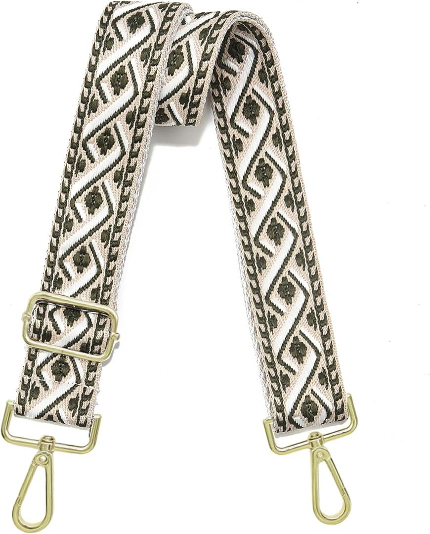 1.5" Wide Purse Strap Adjustable Replacement Gold Hardware Long Crossbody Bag Strap for Thick Shoulder Bags Canvas Handbags Straps