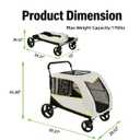 IDEALHOUSE Dog Stroller for Large & Medium Dogs, 176 Lbs Capacity Extra Large Pet Stroller, Dog Wagon for 2 Dogs, Foldable Design Luxury Dog Stroller with All-Terrain Wheel, Air Mesh, Foot Brake
